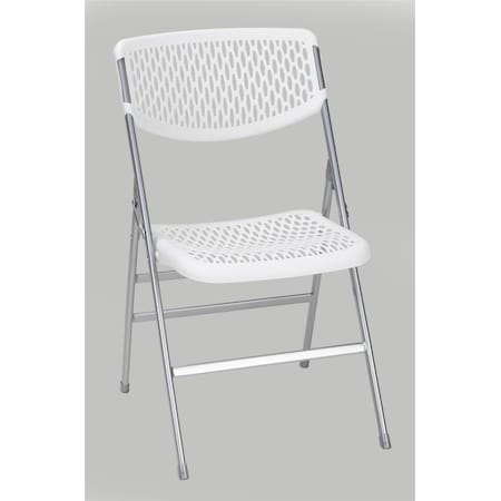 Bridgeport Folding Chair, Resin Mesh Back And Seat, White Color, PK4 C863BP60WHP4E